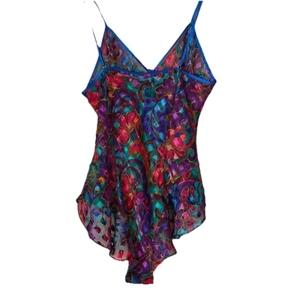 Vintage Victoria's Secret VS Gold‎ Label Lingerie Teddy Size M Coquette Rainbow